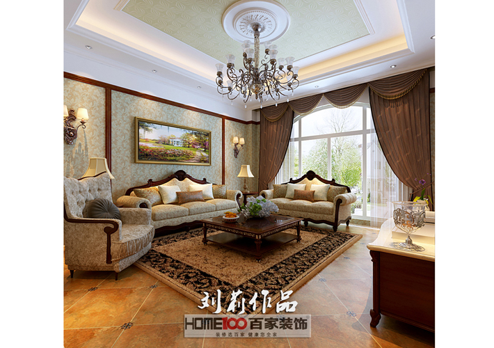 复式 美式风格 碧桂园 客厅图片来自百家设计小刘在碧桂园200平复式阁楼美式风格的分享