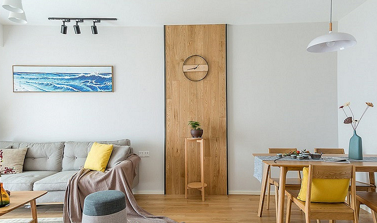 客厅图片来自家装大管家在原木打造99平温馨素雅北欧简约居的分享