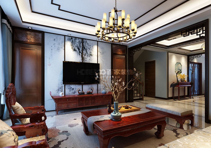 客厅图片来自沈阳百家装饰小旭在金地铂悦220平别墅设计的分享