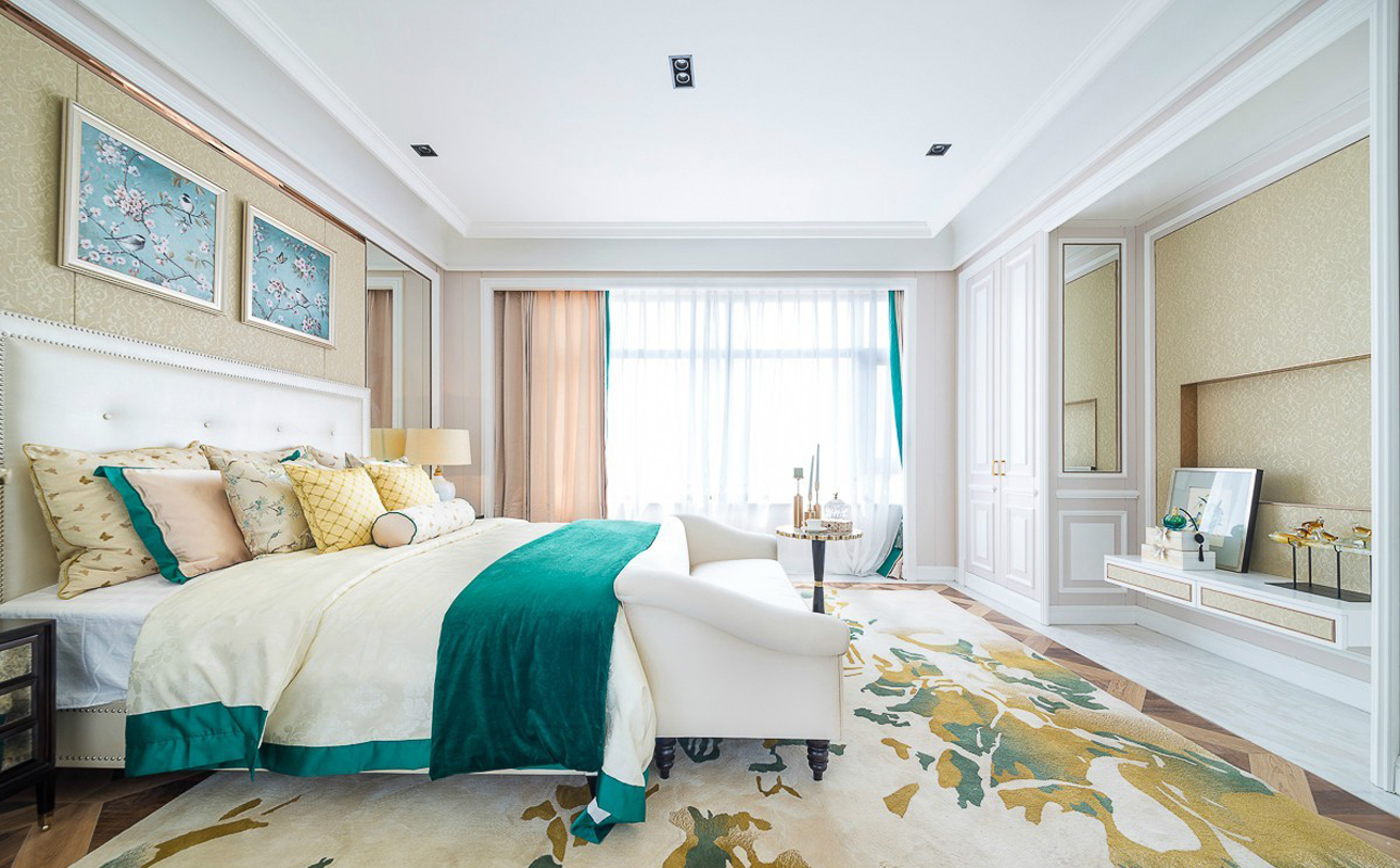 卧室 法式 卧室图片来自紫禁尚品国际装饰公司在蓝白相间碰撞    法式浪漫唯美的分享