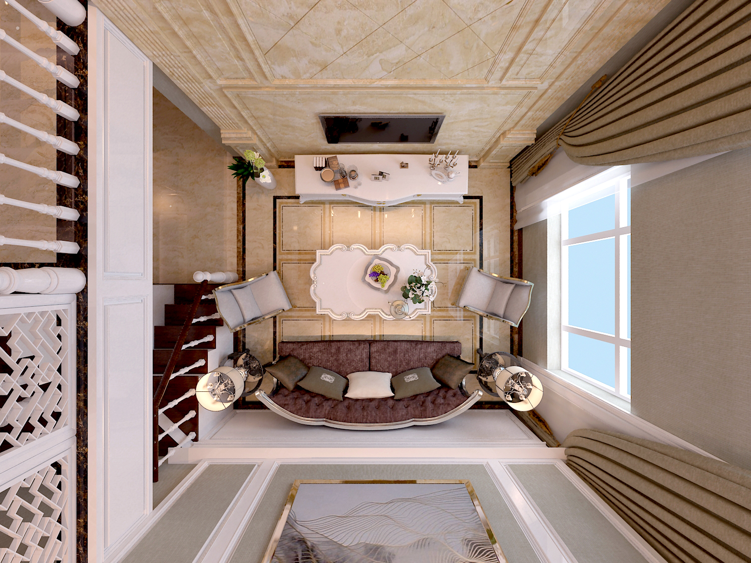 客厅 客厅图片来自石家庄大业美家装饰在建投十号院300平-欧式风格的分享