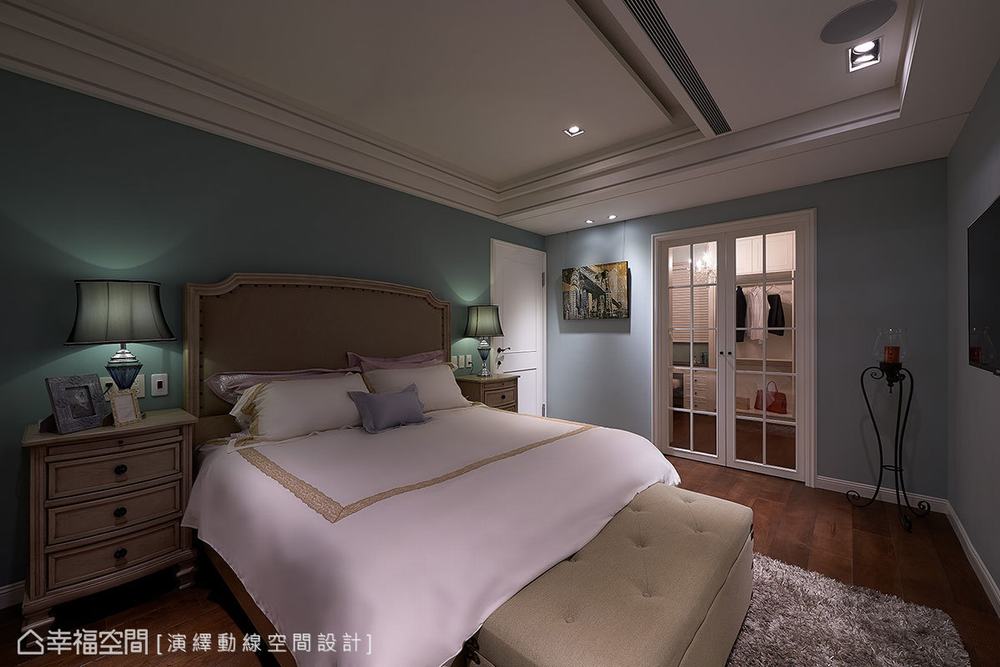 四居 美式 大户型 卧室图片来自幸福空间在去芜存菁 139平地道美式居家氛围的分享