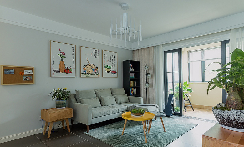客厅图片来自家装大管家在心灵避风港 105平现代淡雅3居室的分享