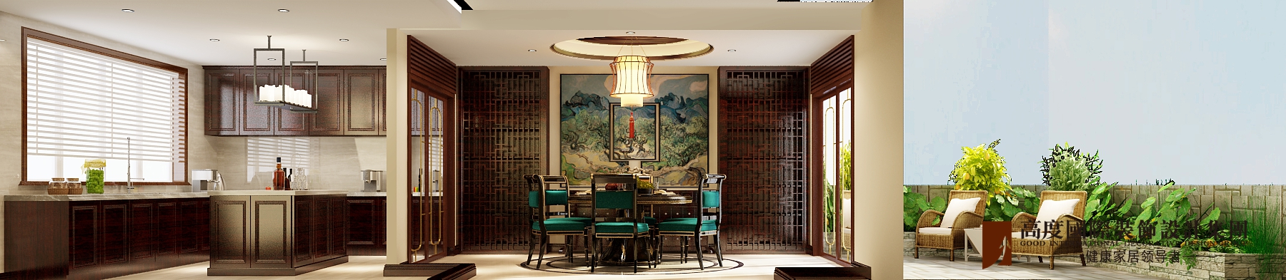 新中式 餐厅图片来自唐山高度国际装饰在龙熙旭辉6号院的分享