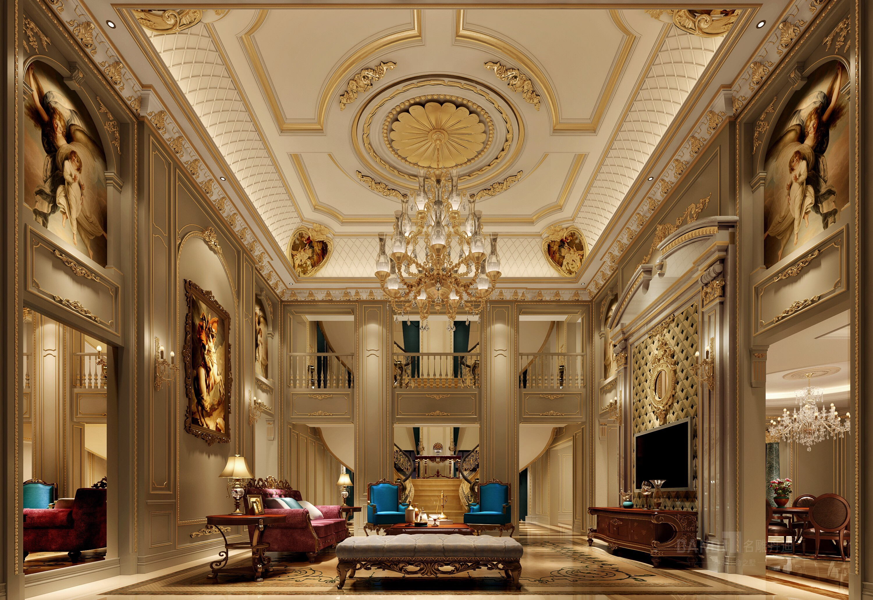 别墅 简约 客厅图片来自名雕丹迪在重庆尊爵堡1800平方法式风格的分享