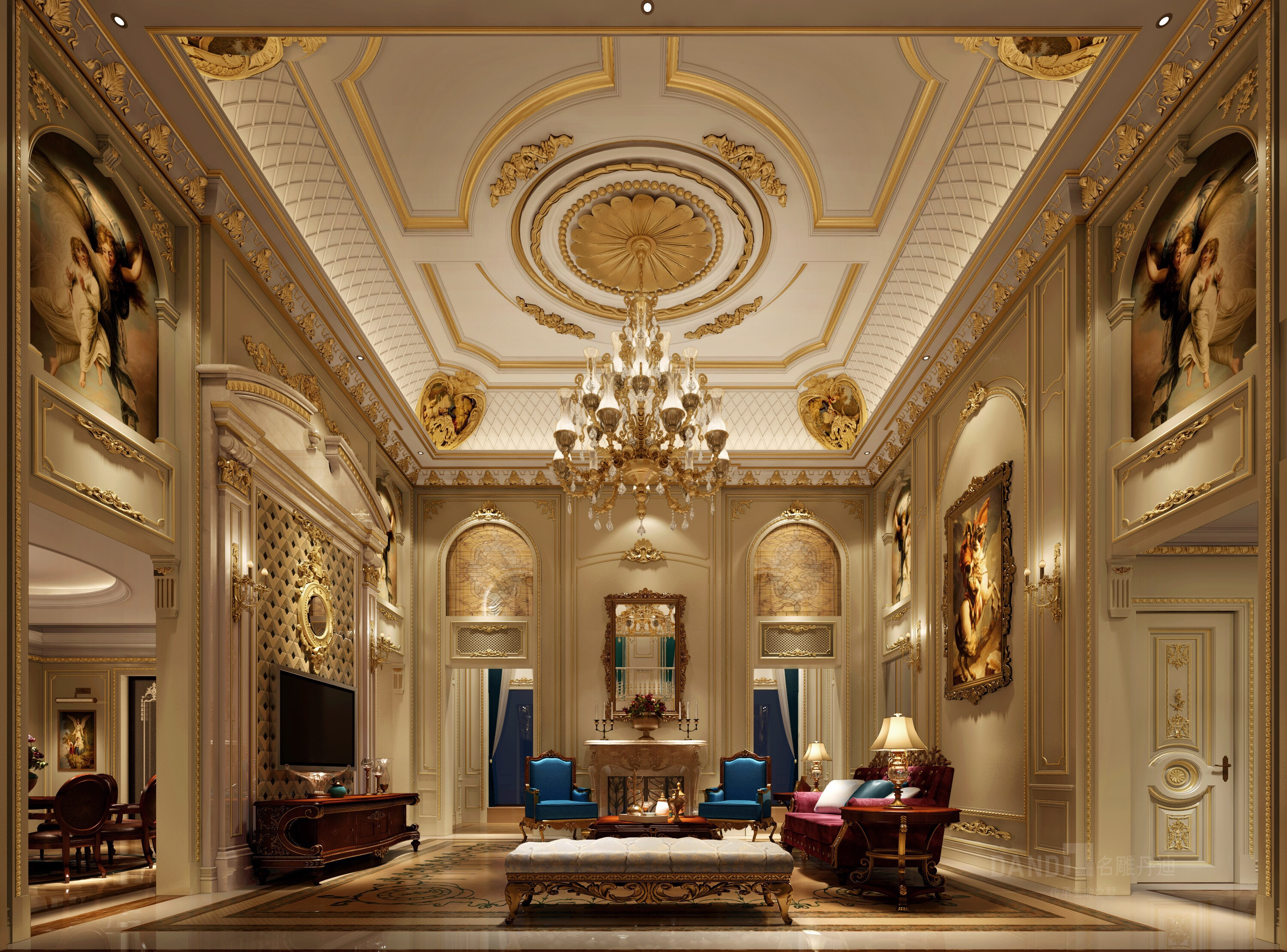别墅 简约 客厅图片来自名雕丹迪在重庆尊爵堡1800平方法式风格的分享