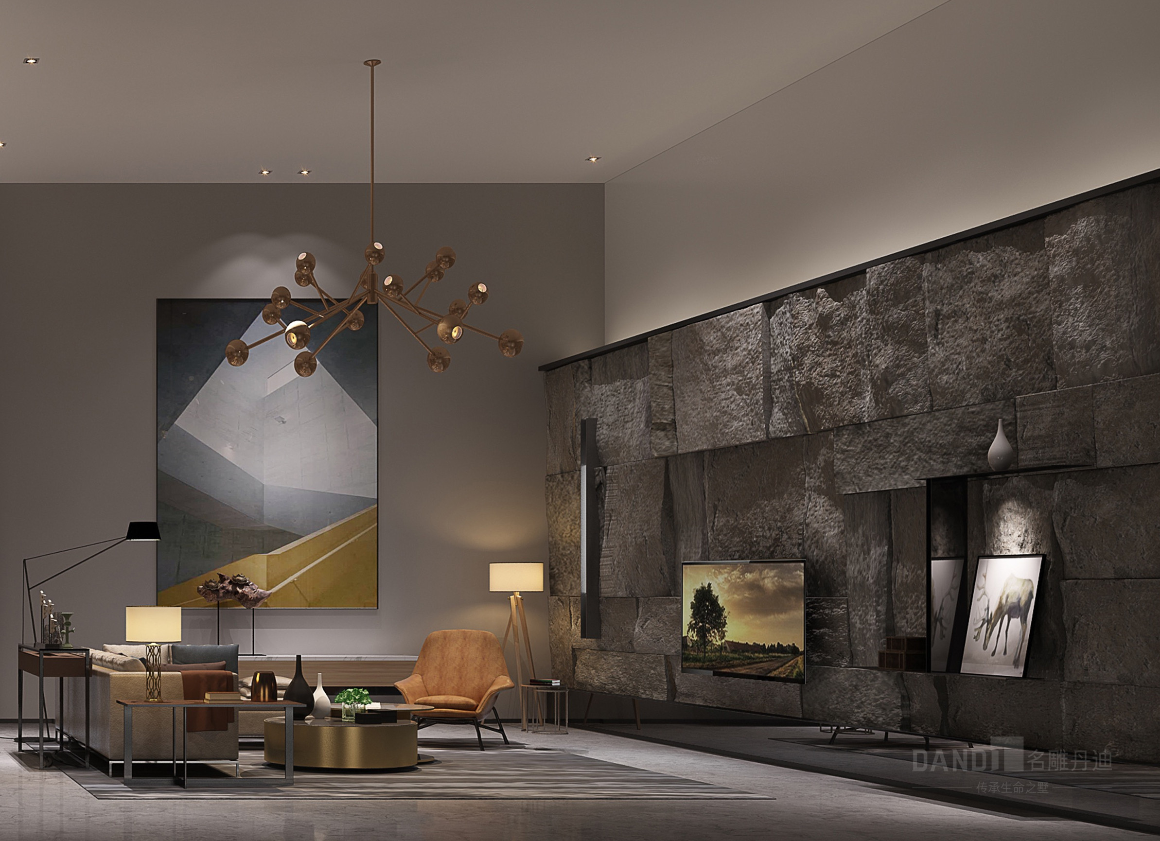 别墅 简约 客厅图片来自名雕丹迪在香山美墅现代风格1000平别墅的分享