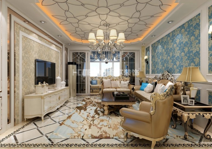 三居 欧式 格林玫瑰湾 客厅图片来自百家设计小刘在格林玫瑰湾143平欧式风格的分享