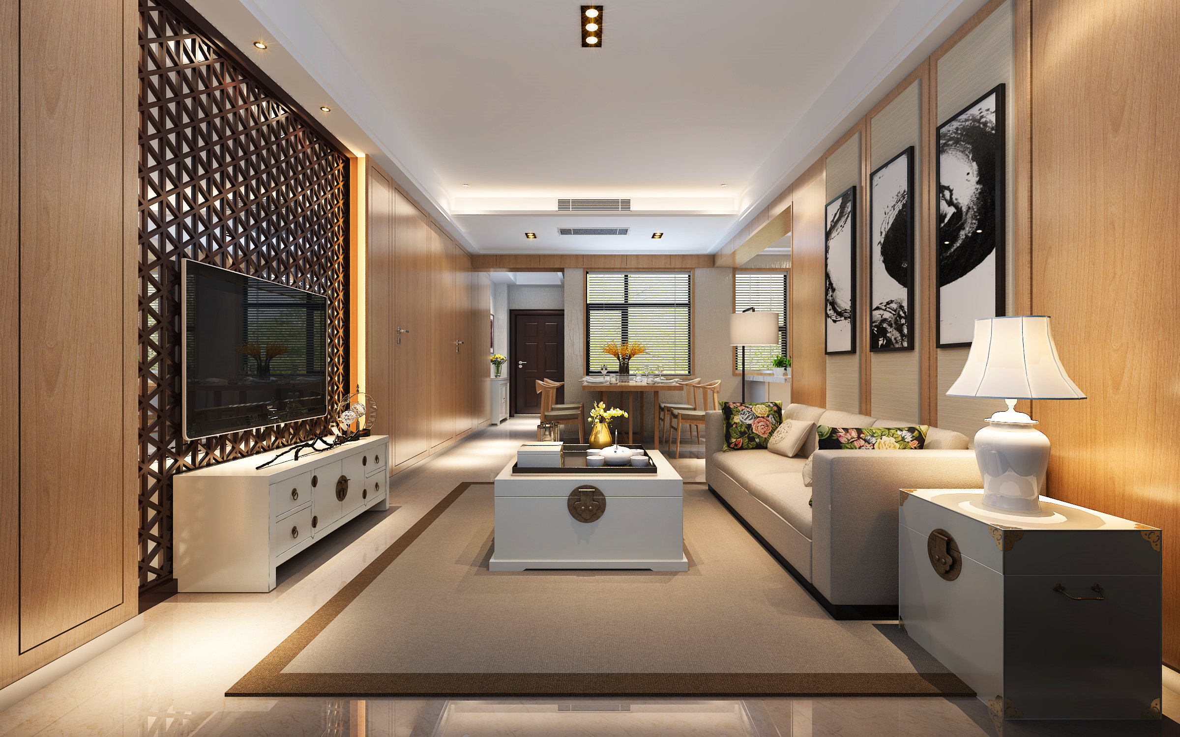 简约 二居 收纳 80后 小资 天汇设计 新中式 禅意中式 客厅图片来自游小华在《朴居》的分享