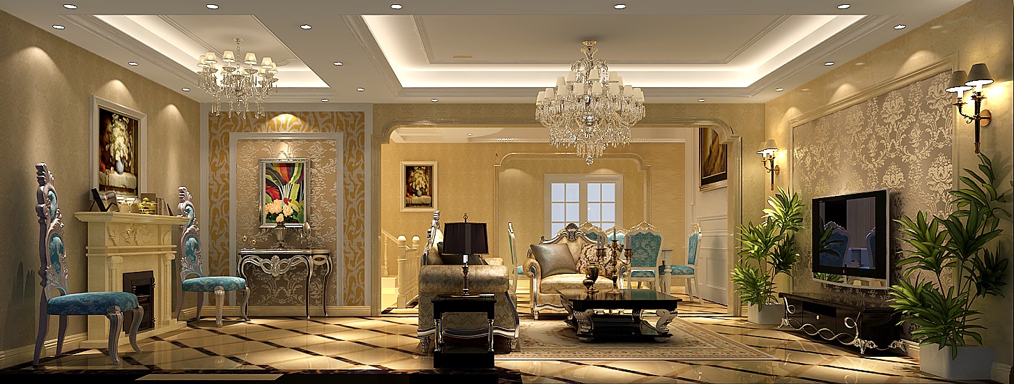 欧式 客厅图片来自唐山高度国际装饰在潮白河孔雀城的分享