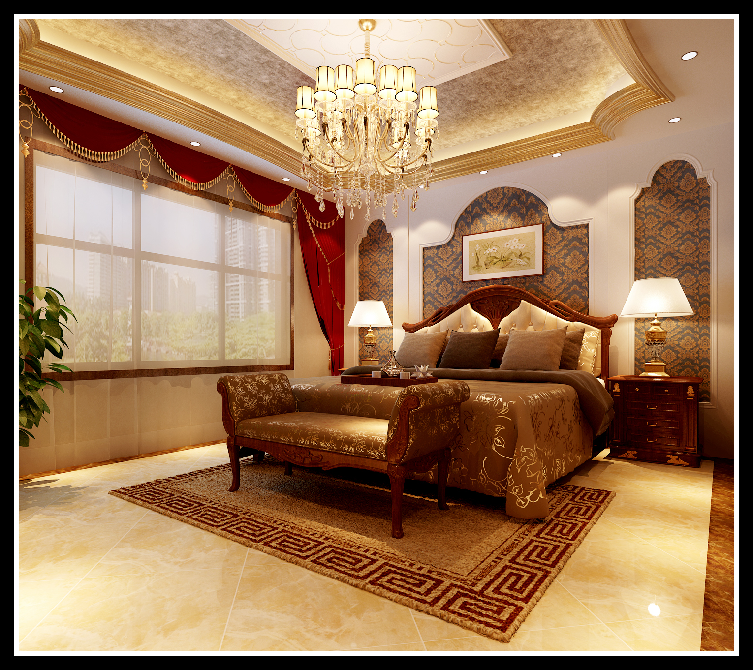 卧室 卧室图片来自石家庄大业美家装饰在藁城自建别墅—豪华欧式风格的分享