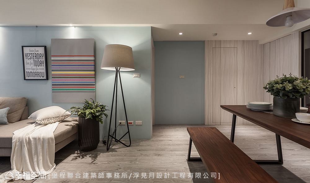 三居 休闲 客厅图片来自幸福空间在春色无边 63平蓝紫黄慵懒之美的分享
