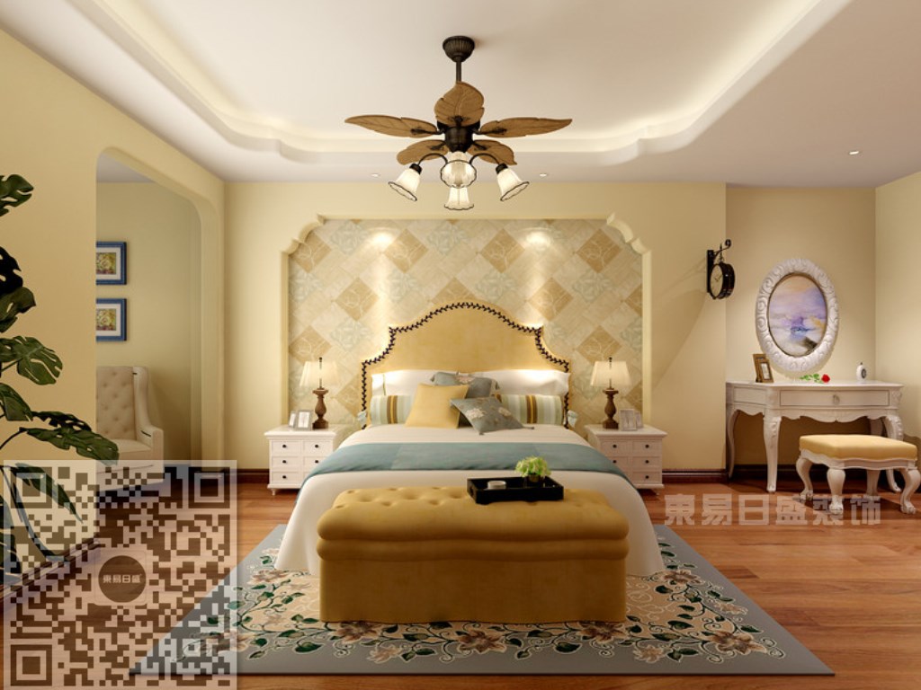 地中海 卧室图片来自沈阳东易日盛在万科城150平地中海式风格案例的分享