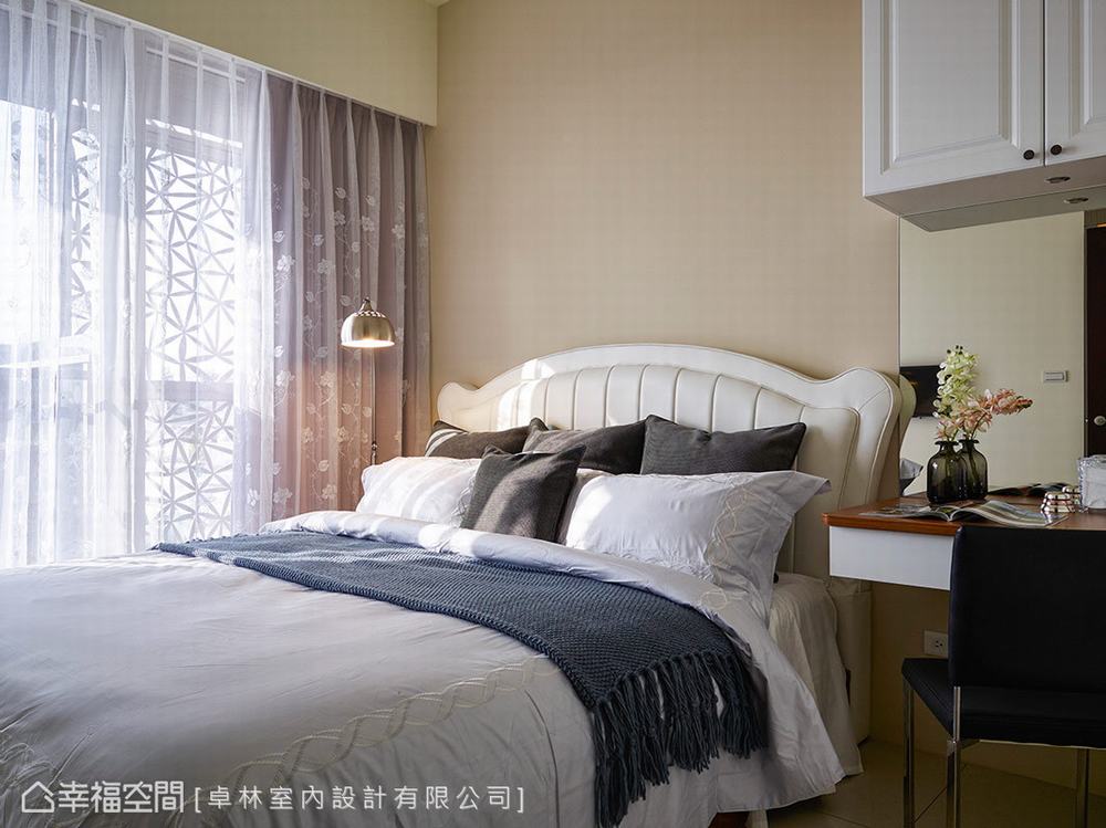 美式 二居 卧室图片来自幸福空间在日光美式宅 砌出89平馨暖惬意的分享