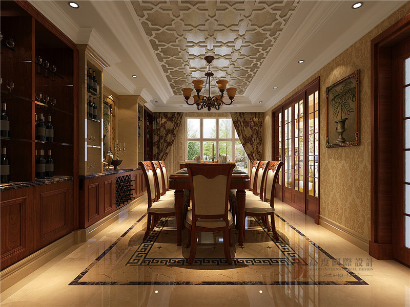 欧式 别墅 80后 小资 大户型 高帅富 餐厅图片来自高度国际姚吉智在月亮河300㎡欧式点亮质感空间的分享