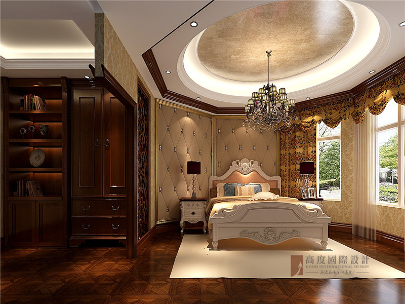 欧式 别墅 80后 小资 大户型 高帅富 卧室图片来自高度国际姚吉智在月亮河300㎡欧式点亮质感空间的分享