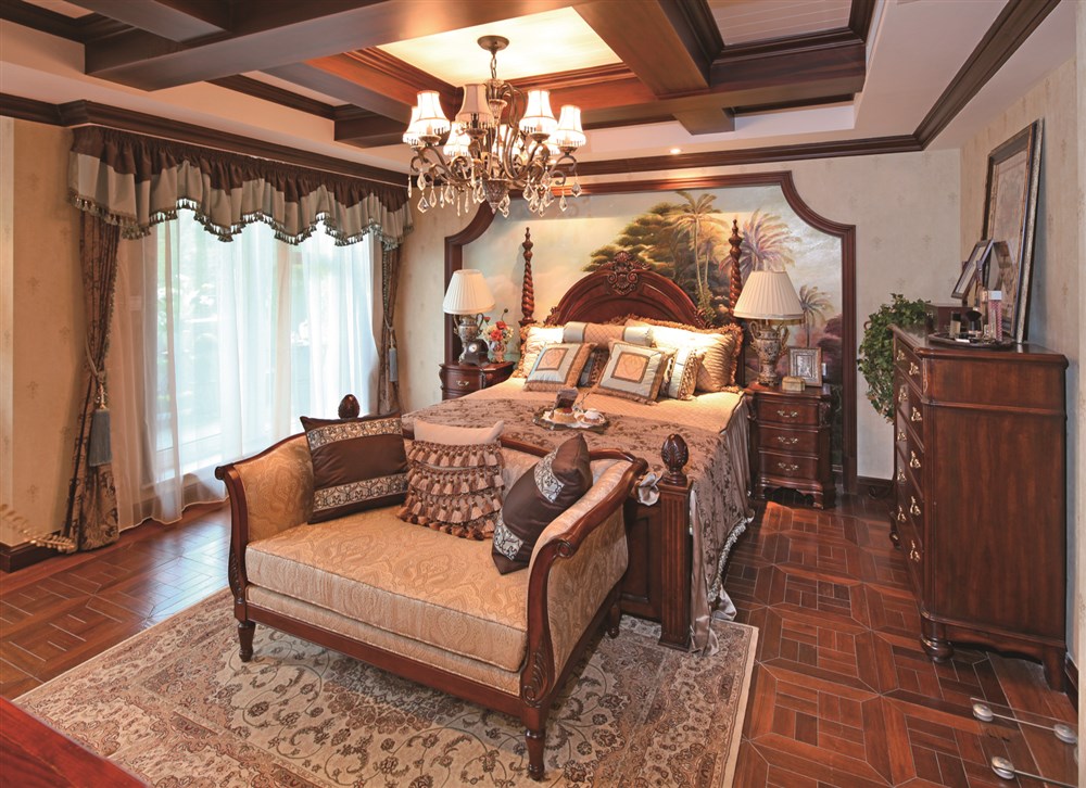 古典 美式 别墅 卧室 客厅图片来自上海瑾澜软装在古典美式的分享