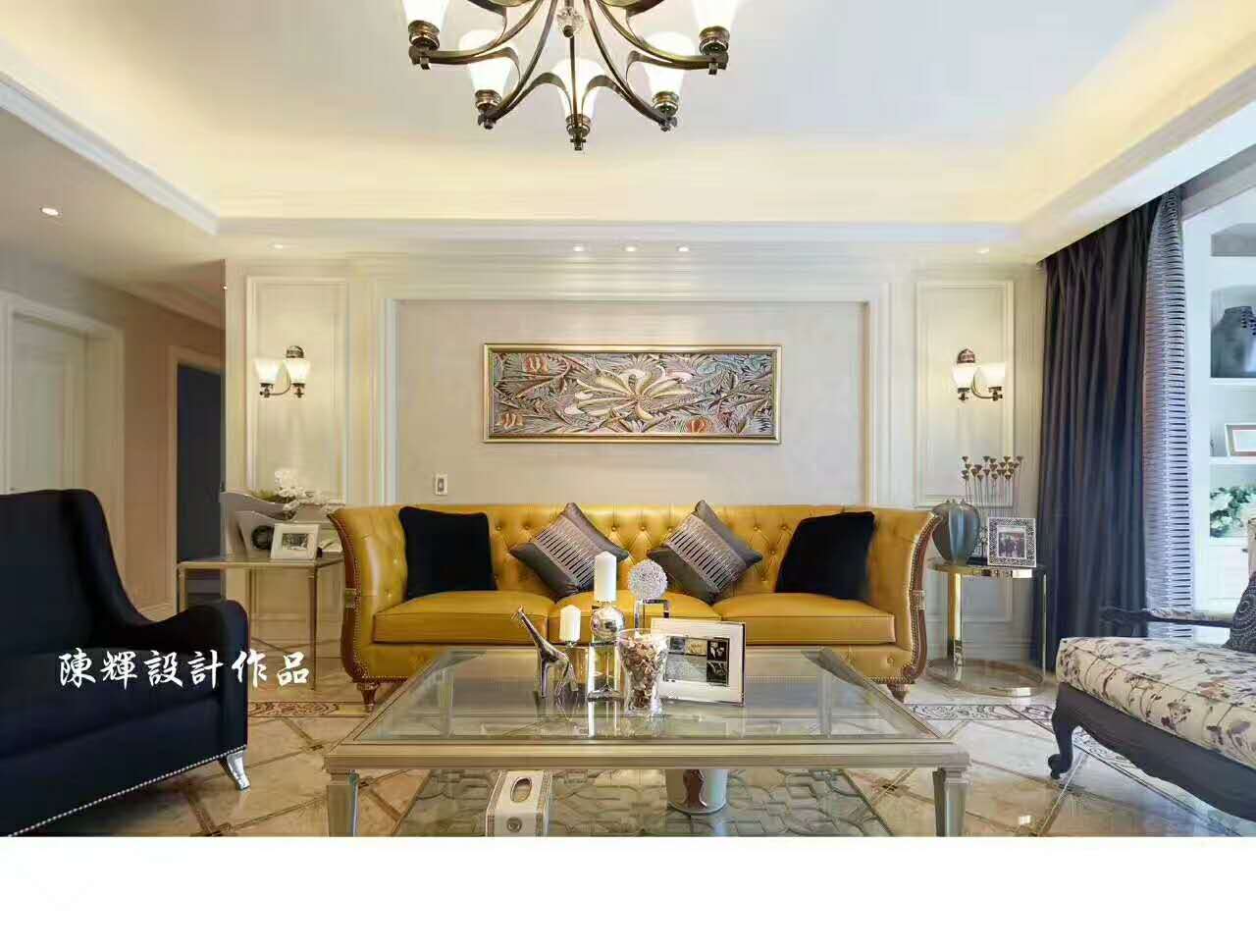 客厅图片来自日升嬛嬛在西市佳境四居室现代美式风格装修的分享