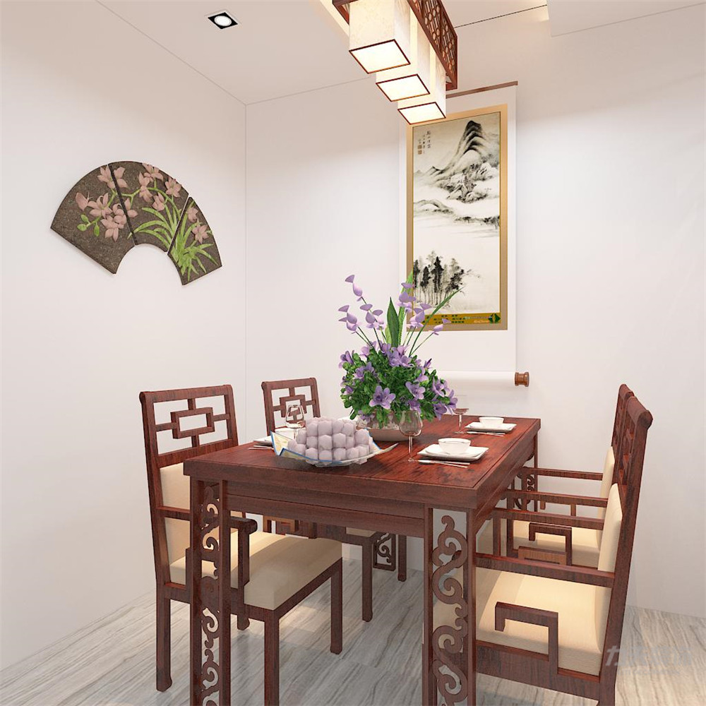 中式 新中式 二居 收纳 小资 餐厅图片来自阳光力天装饰在力天装饰-海景文苑-89㎡-中式的分享