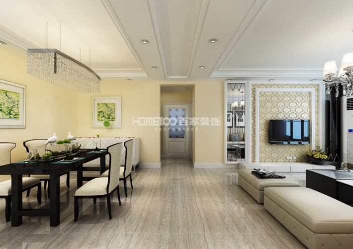 三居 中航城 现代风格 客厅图片来自百家设计小刘在中航城128平现代风格半包5万的分享