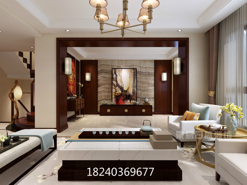 新中式 客厅图片来自沈阳东易日盛在金地铂悦380平米新中式风格的分享