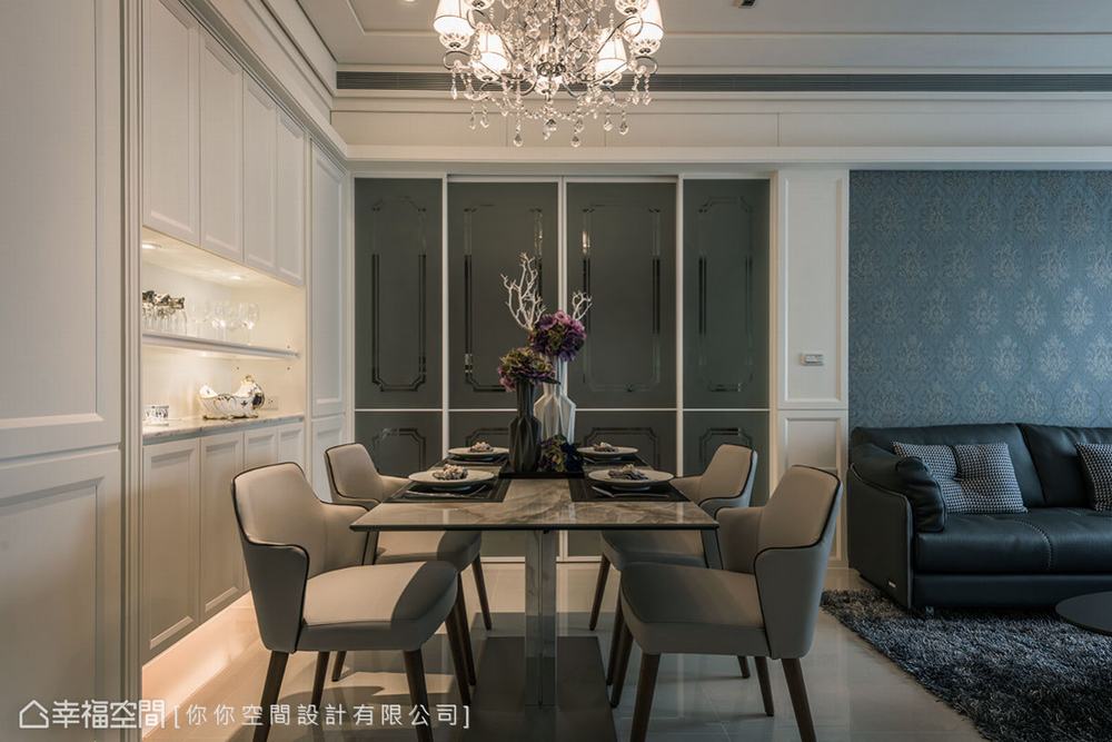 三居 新古典 餐厅图片来自幸福空间在收纳美型兼备92平现代新古典飨宴的分享