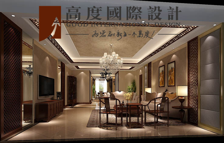 别墅 客厅图片来自高度国际设计严振宇在四室两厅300平米户型港式风格的分享