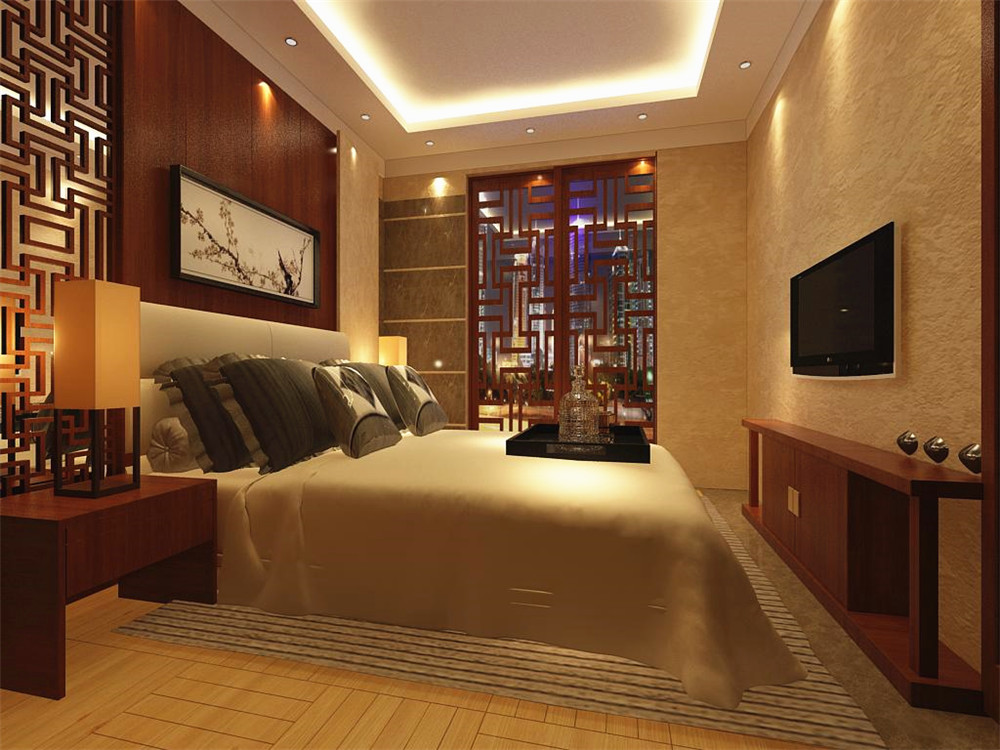 中式 新中式 三居 收纳 小资 卧室图片来自阳光力天装饰在力天装饰-江南城-100㎡-中式的分享