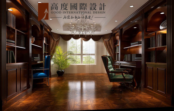 欧式 三居 简约 书房图片来自高度国际设计严振宇在金隅翡丽180平米简欧风格的分享