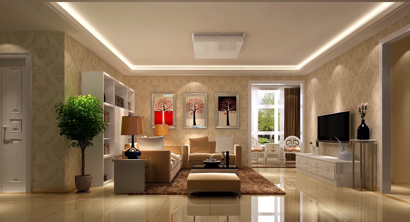 欧式 三居 客厅图片来自高度国际设计严振宇在K2百合湾三室户简欧风格的分享