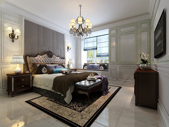 欧式 法式 三居 西安装修 小资 卧室图片来自西安城市人家装饰王凯在高科麓湾146㎡浪漫法式风格的分享