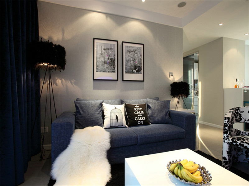 简约 三居 公寓 80后 小资 白领 客厅图片来自高度国际姚吉智在130平米现代简约三居蓝精灵的分享