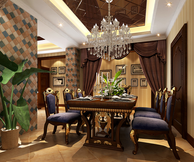 别墅 美式 餐厅图片来自别墅设计师杨洋在典雅静谧 经典美式的分享