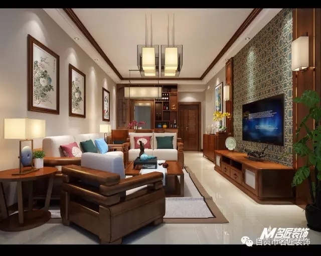 中式 名匠 开工 二居 室内设计 客厅图片来自名匠装饰自贡分公司在南湖领域中式风格，静品慢生活！的分享