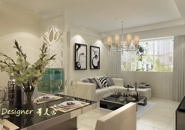格林木棉花 现代风格 二居 客厅图片来自百家设计小刘在格林木棉花75平现代风格的分享