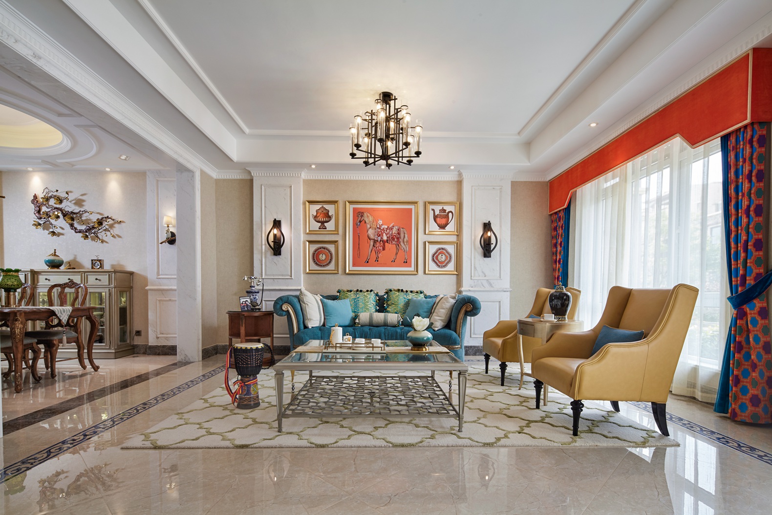 美式 三居 80后 小资 白领 客厅图片来自金空间装饰集团在北辰三角洲 美式风的分享