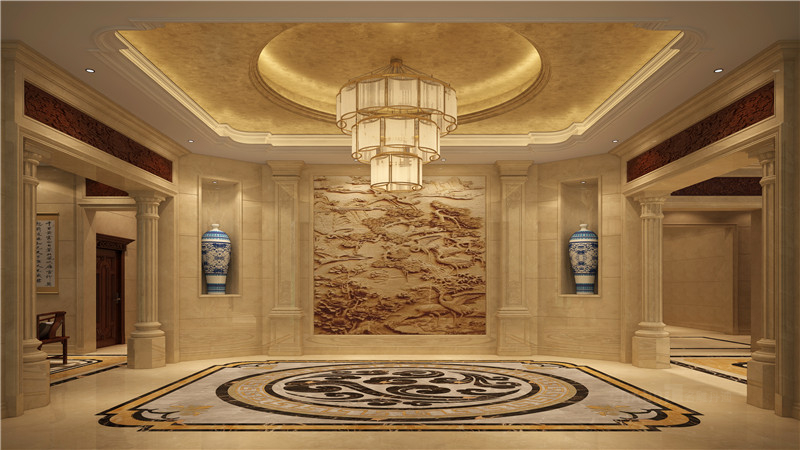 中式 客厅图片来自名雕丹迪在自建别墅中式1200平方的分享