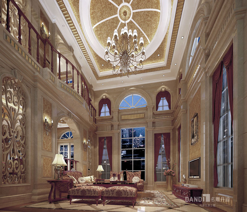 欧式 别墅 客厅图片来自杜鸿业----名雕丹迪设计总监在香瑞园-1200平-欧式风格的分享