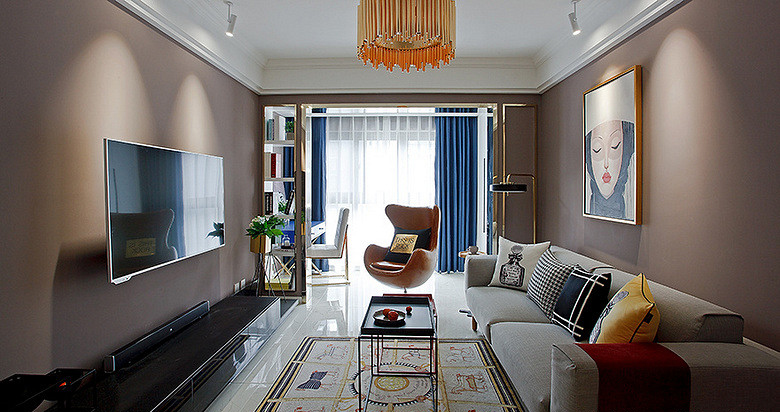 客厅图片来自家装大管家在浪漫弥漫精致 110平现代简约3居的分享