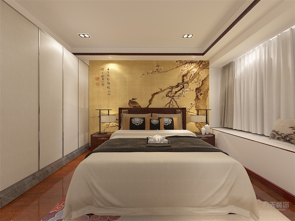 中式 新中式 一居 白领 小资 卧室图片来自阳光放扉er在力天装饰-富力尚悦居-76㎡的分享