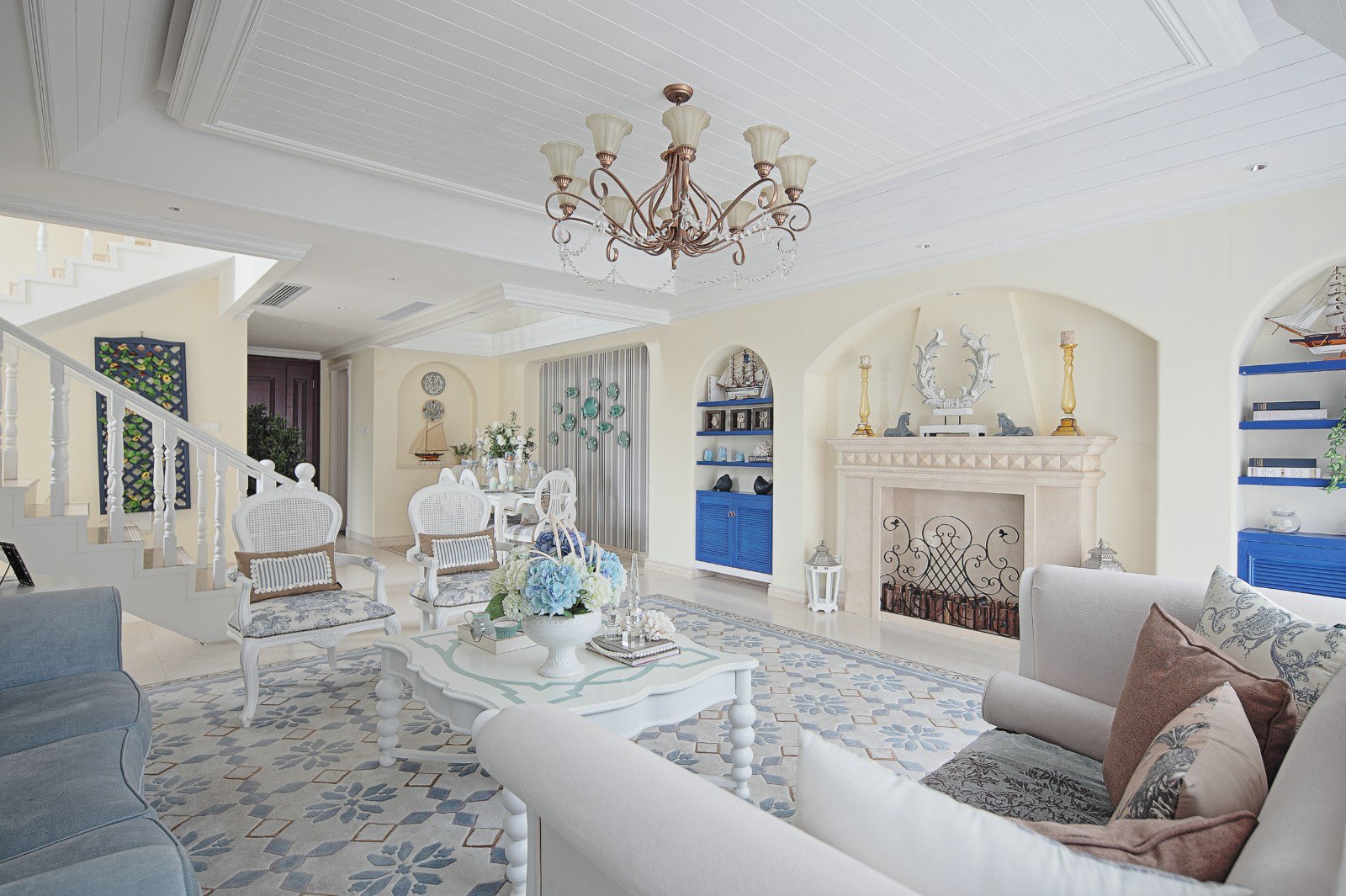 地中海 简约 田园 别墅 大户型 客厅图片来自VK国际设计在情迷地中海，回到圣托里尼的分享