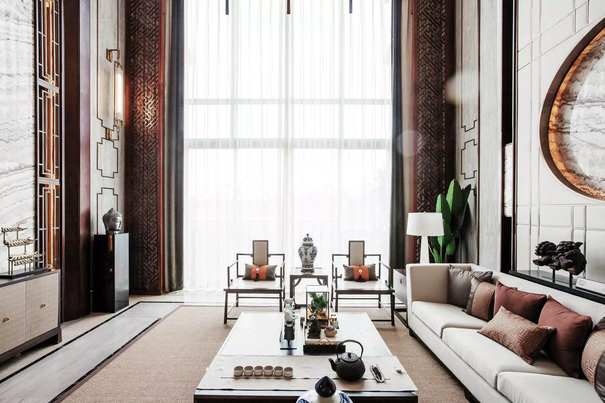 中式 新中式 别墅 春色 客厅图片来自VK国际设计在绿地香树花城，春色中式奢宅的分享