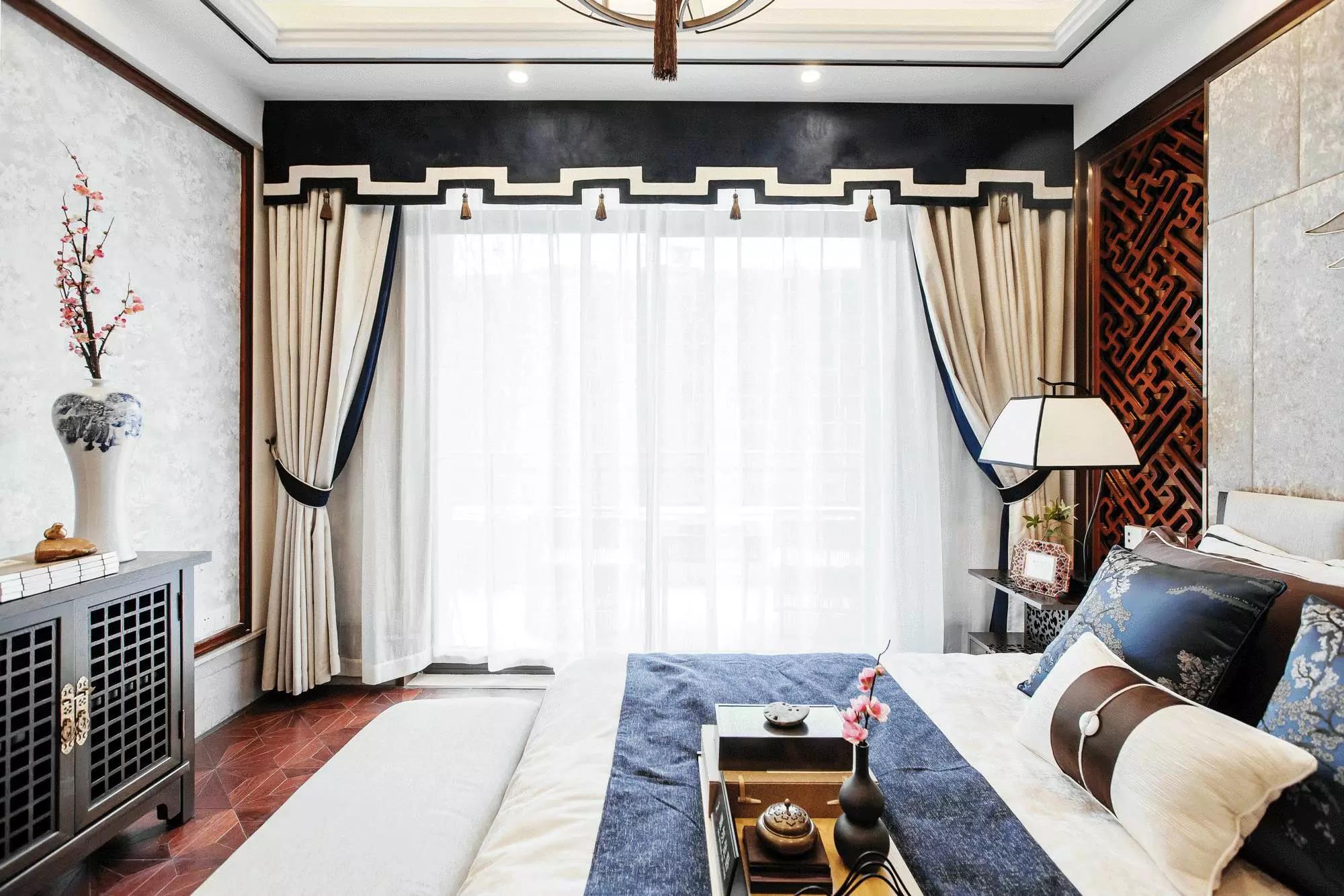 中式 新中式 别墅 春色 卧室图片来自VK国际设计在绿地香树花城，春色中式奢宅的分享
