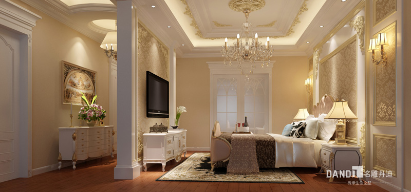 法式风格， 400平biesh 卧室图片来自杜鸿业----名雕丹迪设计总监在云景梧桐400平别墅的分享