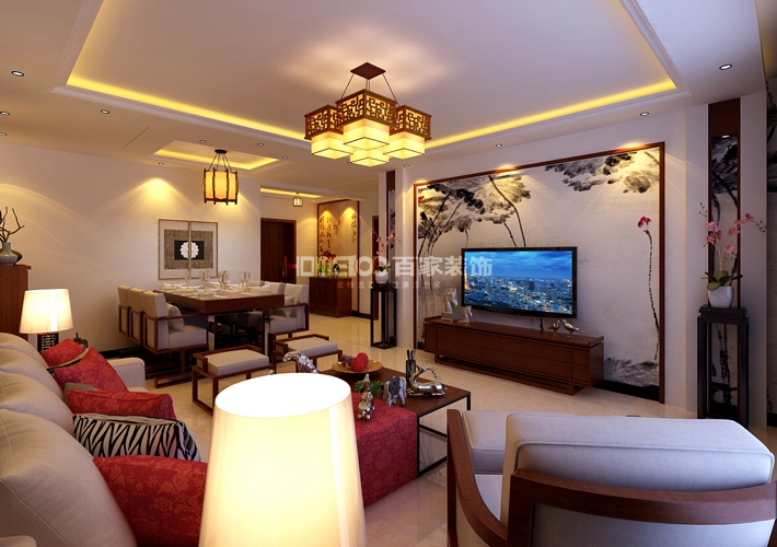 三居 中航城 中式 客厅图片来自百家设计小刘在中航城两河流域102平新中式风格的分享