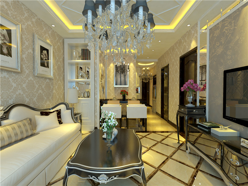 客厅图片来自天津生活家健康整体家装在融科瀚棠91平米欧式的分享