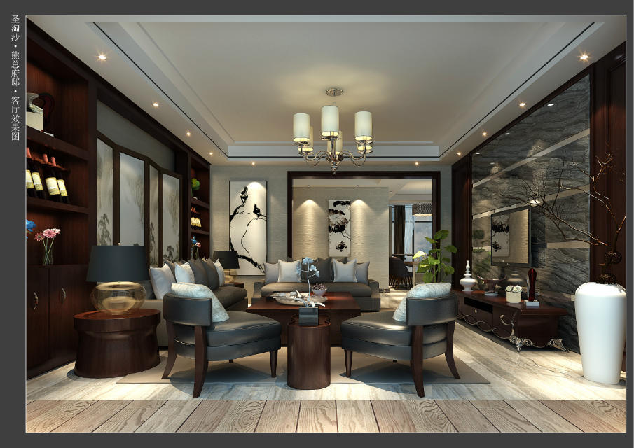 客厅图片来自新浪家居江西站在新中式风格设计的分享