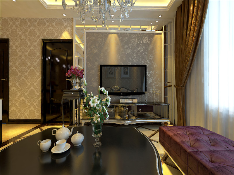 客厅图片来自天津生活家健康整体家装在融科瀚棠91平米欧式的分享