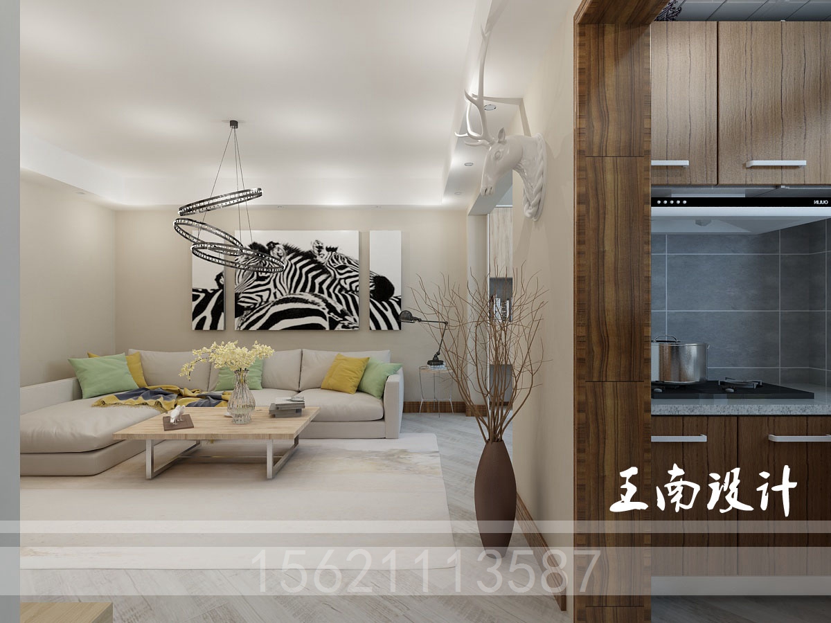 客厅图片来自阔达装饰小段在青岛阔达檀顶山92平北欧风格的分享