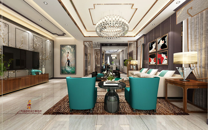 别墅 新中式 原创设计 餐厅图片来自天津凡高丽社空间设计事务所在中式府邸之气的分享
